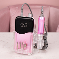 35000RPM wiertarka do paznokci maszyna do Manicure pilnik do paznokci z sercem ekran akrylowa elektryczna wiertarka do paznokci wiertarka do paznokci frez narzędzia do paznokci 5